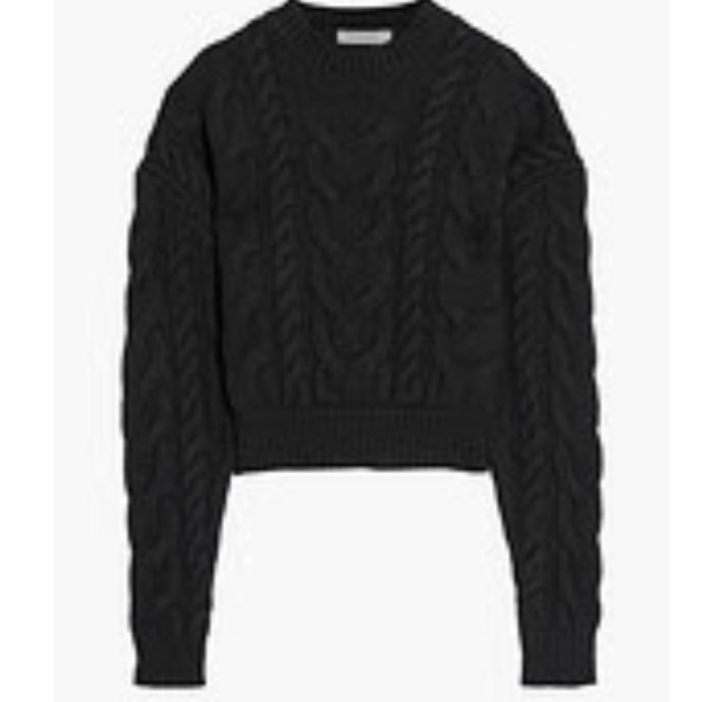 Frame cable-knit wool cropped sweater